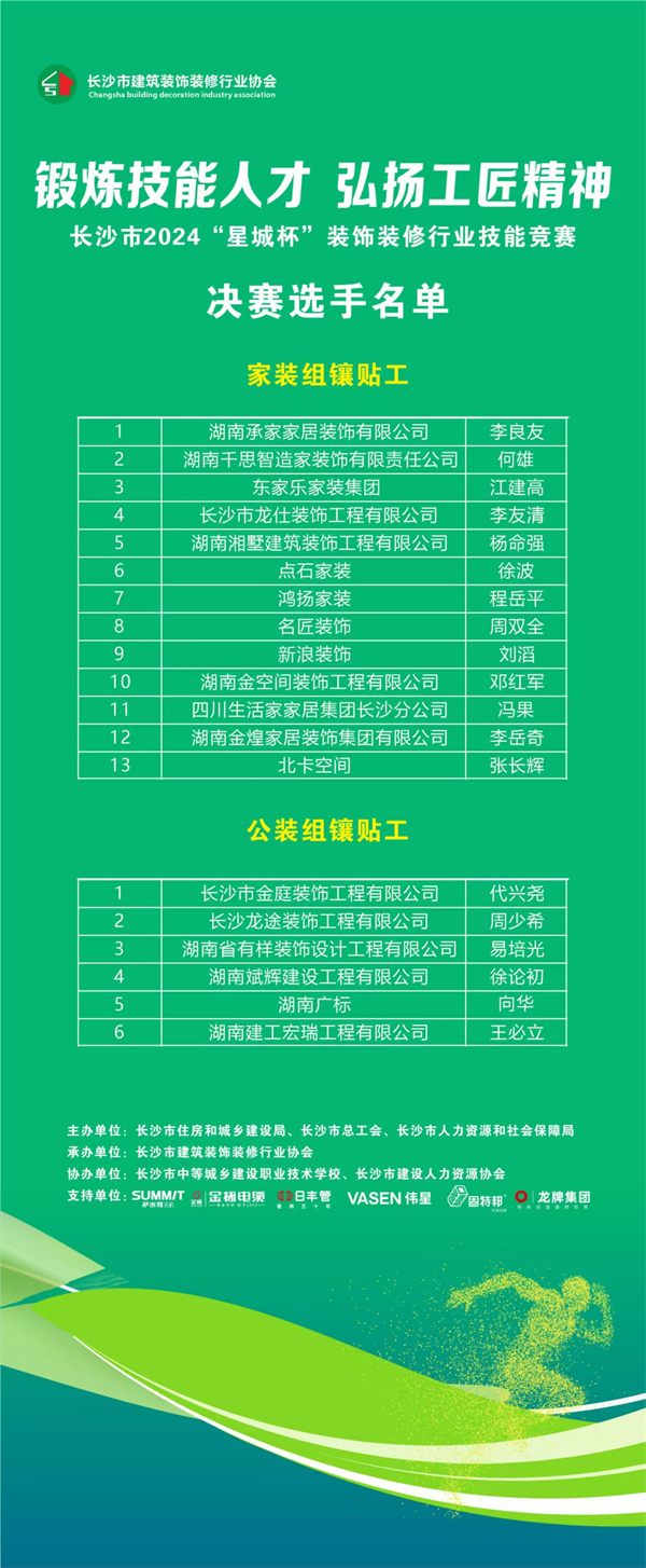 开云网站：长沙市2024年“星城杯”装饰装修行业技能竞赛即将开赛