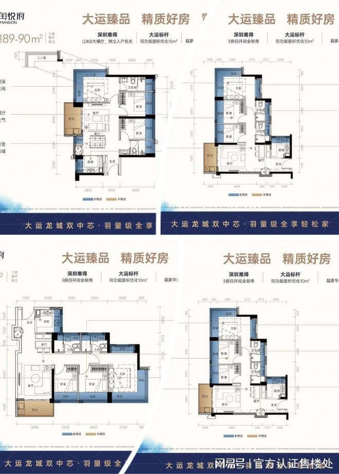 开云网站：龙岗中心城【闰悦蓝湾公馆】新规设计推售约73-114㎡精装2-4房(图5)